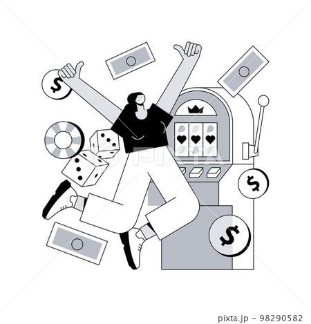 Slot machine abstract concept vector illustration. 98290582