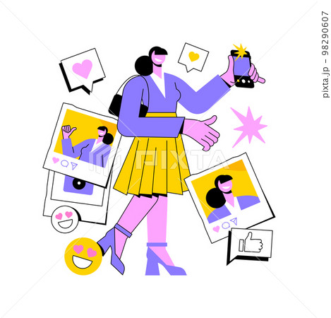 Selfie abstract concept vector illustration. Selfie abstract concept vector illustration. 98290607
