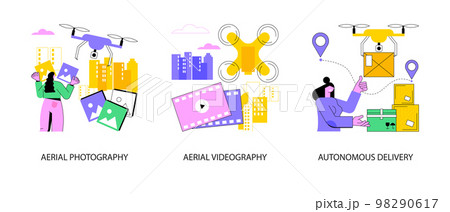 Drone service abstract concept vector illustrations. 98290617