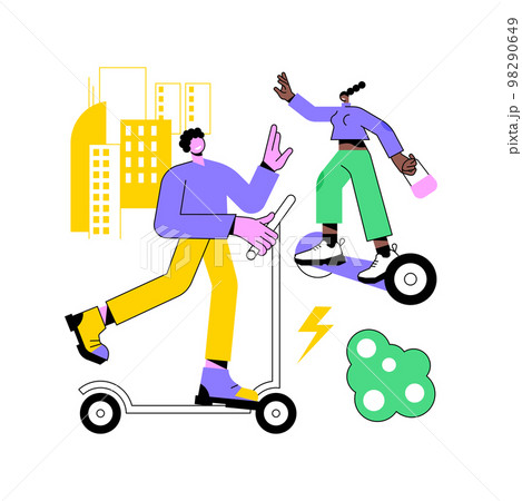 Urban electric transport abstract concept vector illustration. 98290649