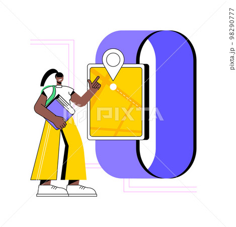 GPS kids tracker watches abstract concept vector illustration. 98290777