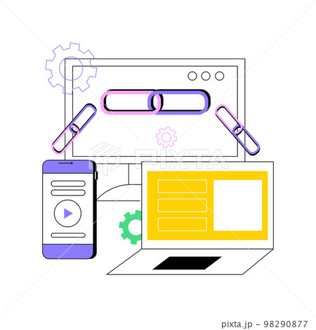 Link building abstract concept vector illustration. Link building abstract concept vector illustration. 98290877