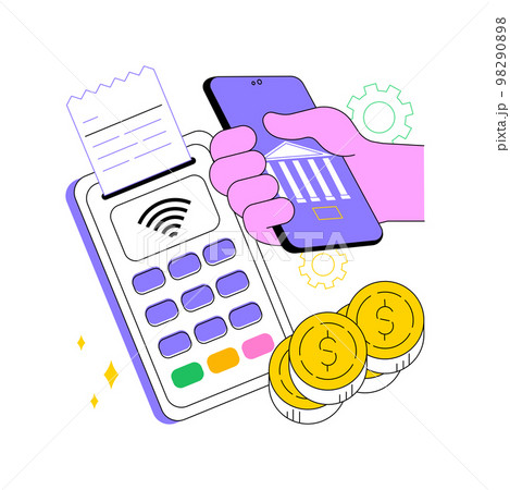 Contactless payment abstract concept vector illustration. 98290898