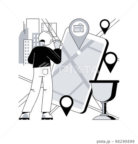 Interactive city quest abstract concept vector illustration. 98290899