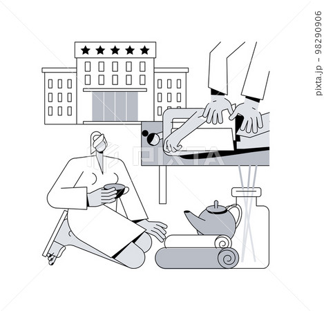 Wellness and spa hotel abstract concept vector illustration. 98290906