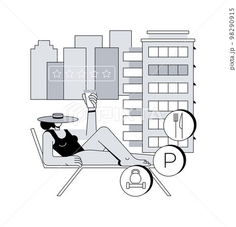 All-inclusive hotel abstract concept vector illustration. 98290915