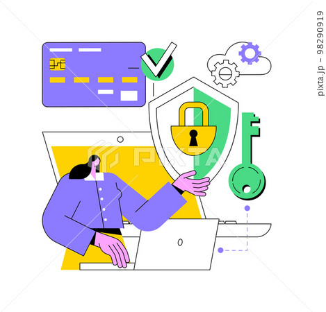 Cyber security software abstract concept vector illustration. Cyber security software abstract concept vector illustration. 98290919