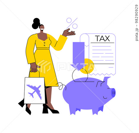Tax free service abstract concept vector illustration. 98290929