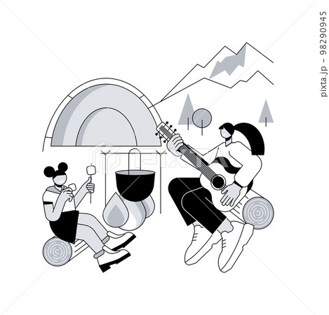 Summer camp abstract concept vector illustration. 98290945