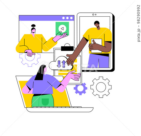 Shared document abstract concept vector illustration. 98290992