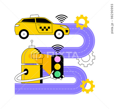 Smart roads construction abstract concept vector illustration. 98290993