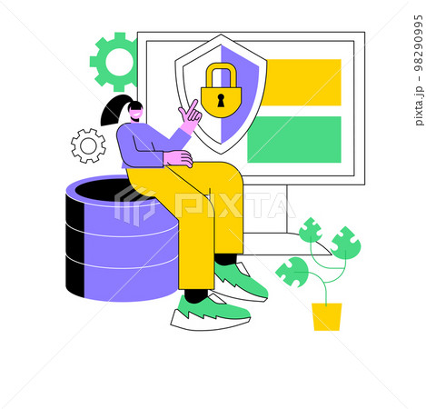 Cyber security abstract concept vector illustration. 98290995