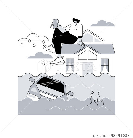 Flood abstract concept vector illustration. Flood abstract concept vector illustration. 98291083
