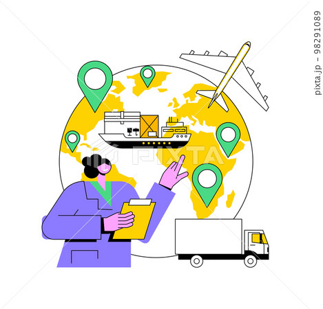 Global transportation system abstract concept vector illustration. 98291089