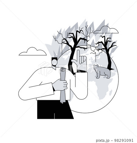 Prevention of wildfire abstract concept vector illustration. Prevention of wildfire abstract concept vector illustration. 98291091