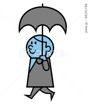 傘を持って歩く男性 98291789