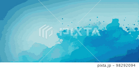 Realistic blue watercolor panoramic texture on white background - Vector Realistic blue watercolor panoramic texture on white background - Vector 98292094