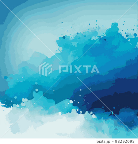 Realistic blue watercolor texture on white background - Vector 98292095