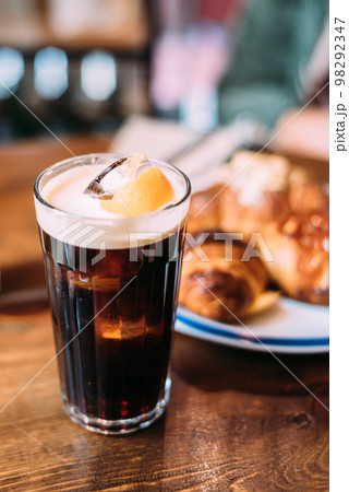 Pour Shaker Coffee Tall Glass Ice Stock Photo 1064066582