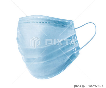 Blue medical face masks isolated on white Blue medical face masks isolated on white 98292824