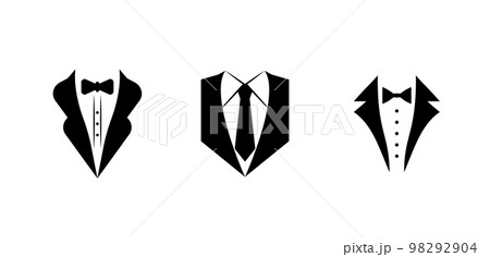 Wedding tuxedo Bow tie, suit vector Wedding tuxedo Bow tie, suit vector 98292904