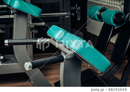 Close up photo of new gym equipment 98293049