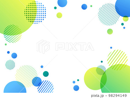 緑と青の水玉の幾何学パターンの背景素材 98294149