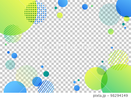 緑と青の水玉の幾何学パターンの背景素材 98294149