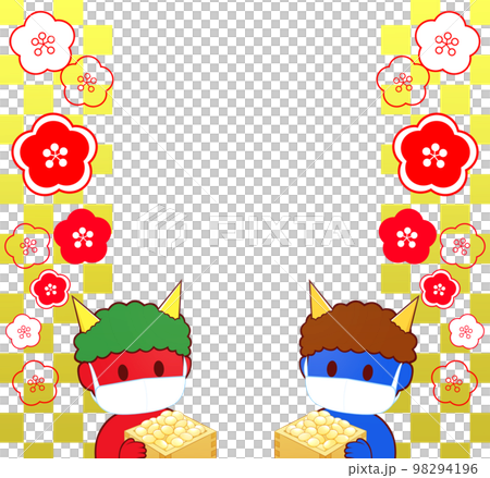 紅魔與藍魔節分插畫 紅魔與藍魔節分插畫 98294196