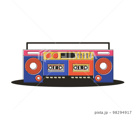 Party time The 90s style label. Vector illustration retro background 98294917