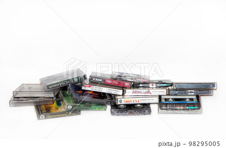 bunch of cassettes of metal bands Metallica Nirvana Lacrimosa. Hobby of the 90s bunch of cassettes of metal bands Metallica Nirvana Lacrimosa. Hobby of the 90s 98295005