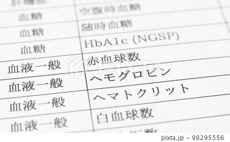 ヘモグロビン　健康診断　健康管理　血液 98295556