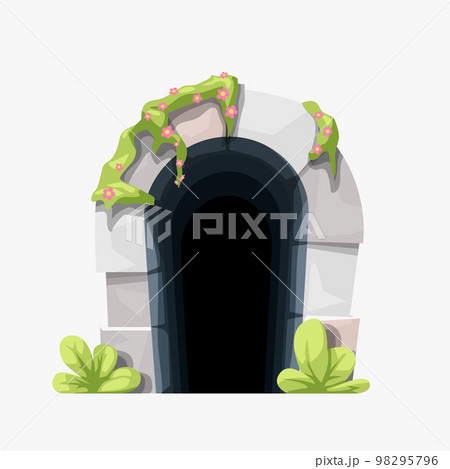 front view on abandoned medieval tunnel entrance front view on abandoned medieval tunnel entrance 98295796