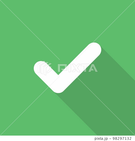 Check marks, Tick marks, Accepted, Approved, Yes, Correct, Ok, Right Choices, Task Completion, Voting. - vector mark symbols in green. Isolated icon. 98297132