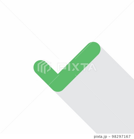 Check marks, Tick marks, Accepted, Approved, Yes, Correct, Ok, Right Choices, Task Completion, Voting. - vector mark symbols in green. Isolated icon. 98297167