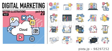 ビジネスアイコンおしゃれイラスト素材	 98297252