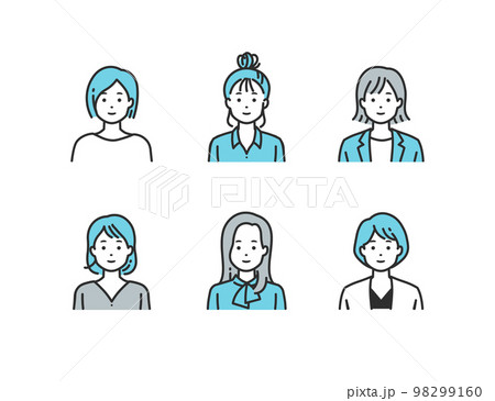 シンプルタッチのオフィスカジュアルの人物アバター シンプルタッチのオフィスカジュアルの人物アバター 98299160