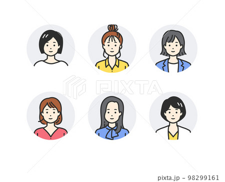 シンプルタッチのオフィスカジュアルの人物アバター シンプルタッチのオフィスカジュアルの人物アバター 98299161