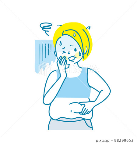 太ってショックを受けている女性のベクターイラスト素材 98299652