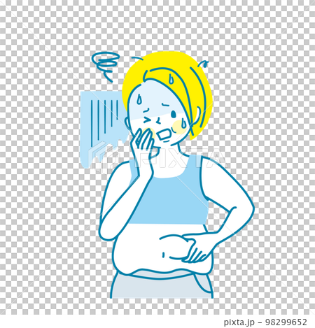 太ってショックを受けている女性のベクターイラスト素材 98299652
