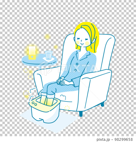 放鬆與footbath的婦女 98299658