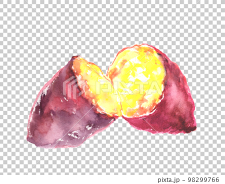 水彩で描いた焼き芋のイラスト 98299766