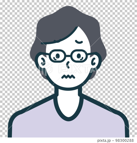 怖がっている私服女性のバストショット1 98300288