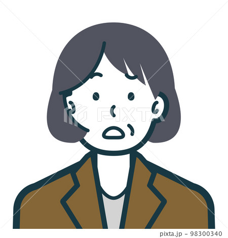 困惑しているシニアビジネスウーマンのバストショット 98300340