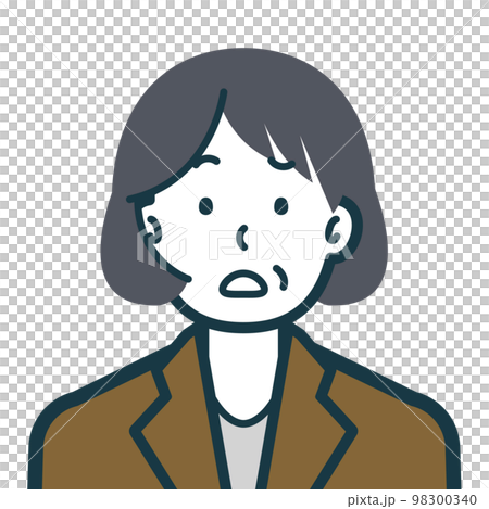 困惑しているシニアビジネスウーマンのバストショット 98300340