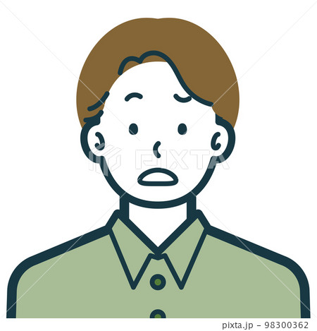 困惑している私服男性のバストショット4 困惑している私服男性のバストショット4 98300362