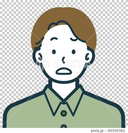 困惑している私服男性のバストショット4 困惑している私服男性のバストショット4 98300362