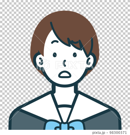 困惑している女子高校生のバストショット2 困惑している女子高校生のバストショット2 98300371