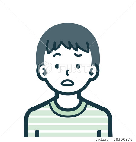 困惑している男の子のバストショット2 98300376