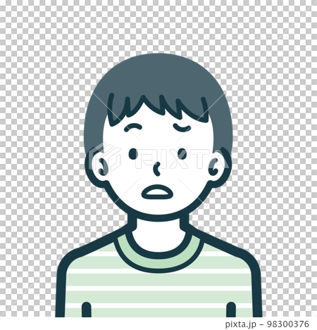 困惑している男の子のバストショット2 98300376